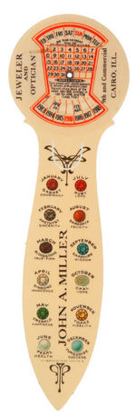 WATCH AND JEWELER COLORFUL CELLULOID ADVERTISING BOOK MARKS.