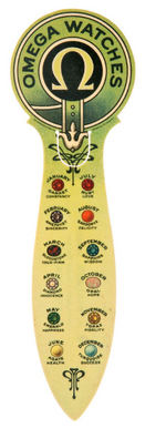 WATCH AND JEWELER COLORFUL CELLULOID ADVERTISING BOOK MARKS.