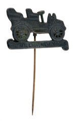 VERY EARLY AUTOMOBILE FIGURAL STICKPIN WITH TEXT "C.E. MILLER, NEW YORK."