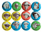 1957 TV COWBOYS BUTTONS 12 OF 14 IN SET.