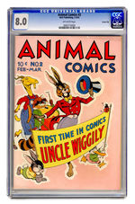 ANIMAL COMICS #2 FEBRUARY MARCH 1943 CGC 8.0 OFF-WHITE PAGES CARSON CITY COPY.