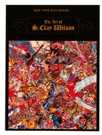 “THE ART OF S. CLAY WILSON” FIRST EDITION BOOK WITH ORIGINAL ART AND SIGNED PROMO CARD.