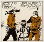 “THE LONE RANGER” ORIGINAL ART FOR 5 CONSECUTIVE 1941 DAILY STRIPS PUBLISHED IN DELL COMIC BOOK #1.