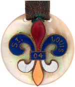 “1904 ST. LOUIS WORLD’S FAIR” HIGH QUALITY POCKET WATCH WITH MOTHER OF PEARL FOB.