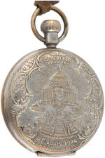 “1904 ST. LOUIS WORLD’S FAIR” HIGH QUALITY POCKET WATCH WITH MOTHER OF PEARL FOB.