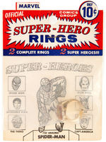 "MARVEL SUPER-HERO - MARVEL SUPER-HEROES RING CLUB" FLICKER RING IN PACKAGE.