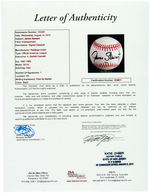 JAMES STEWART AUTOGRAPHED OFFICIAL NATIONAL LEAGUE BASEBALL.