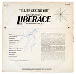 LIBERACE SIGNED "I'LL BE SEEING YOU" RECORD ALBUM COVER.