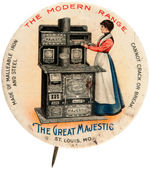 “THE GREAT MAJESTIC/THE MODERN RANGE" LARGE BUTTON.