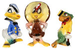 “THE THREE CABALLEROS” LARGE SIZE FIGURINE SET BY AMERICAN POTTERY.