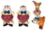 ALICE IN WONDERLAND MARCH HARE/TWEEDLE DEE TWEEDLE DUM FIGURINES BY SHAW.