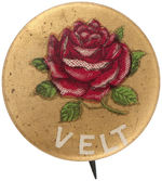 RARE ROOSEVELT ROSE REBUS BUTTON.