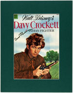 FESS PARKER SIGNED "WALT DISNEY'S DAVY CROCKETT: INDIAN FIGHTER" COMIC BOOK COVER.