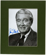 JIMMY STEWART SIGNED PAIR WITH "HARVEY" SKETCH.