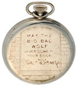 THREE LITTLE PIGS POCKET WATCH WITH ANIMATED BIG BAD WOLF BY INGERSOLL.