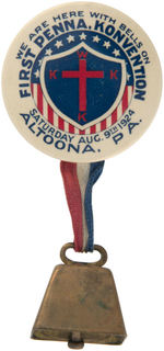 RARE BUTTON FOR 1924 "FIRST PENNA. KONVENTION" OF WOMEN OF THE KKK.