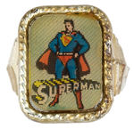 SUPERMAN ACTION RING FROM 1966 WITH BASE VARIETY.