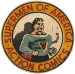 SUPERMAN "SUPERMEN OF AMERICA - ACTION COMICS" RARE PREMIUM EMBLEM/PATCH & ENVELOPE/LETTER.