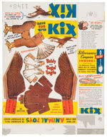 "KIX FRISKY ANIMAL" COMPLETE SET OF 12 CEREAL BOX BACK CUTOUTS.