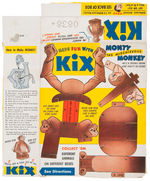 "KIX FRISKY ANIMAL" COMPLETE SET OF 12 CEREAL BOX BACK CUTOUTS.