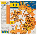 "KIX FRISKY ANIMAL" COMPLETE SET OF 12 CEREAL BOX BACK CUTOUTS.