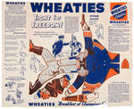 "WHEATIES FIGHT FOR FREEDOM!" CEREAL BOX BACK CUT-OUT SET.