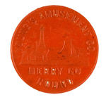 CIRCA 1885 "MERRY-GO-ROUND" TOKEN ADVERTISES ATLANTIC CITY'S YOUNG AMUSEMENT CO.