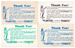 "PLANTERS PEANUT" STORE OWNER REMINDERS CARDS (5) PLUS DICTIONARY OFFER.