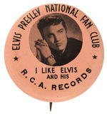 ELVIS PRESLEY 1956 RCA RECORDS FAN CLUB BUTTON.