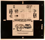 "BATMAN" BAT LAFFS FILM NEGATIVE FOR TOPPS GUM CARD DISPLAY BOX.