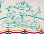WWII ANTI-AXIS “SCORE BOARD U.S.A./AXIS RATS” LARGE TABLECLOTH.