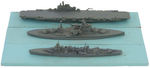 WWII “BRITISH MINIATURE SHIP MODELS” SET IN SELF CONTAINED WOOD CASE.