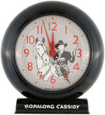 "HOPALONG CASSIDY ALARM CLOCK" IN ORIGINAL BOX.