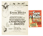 "SNOW WHITE AND THE SEVEN DWARFS" BAKERY CAMPAIGN PROMOTIONAL BOOK AND PREMIUM JINGLE BOOK.