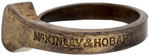 "McKINLEY & HOBART" 1896 HORSESHOE NAIL RING.