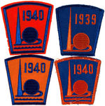 NYWF 1939-40 LOT OF SEVEN PATCHES AND TWO BOOKMARKS.