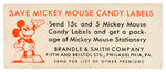 “MICKEY MOUSE CANDY” SMALL ADVERTISING PAPER.