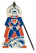 OFFICIAL SUPERMAN TIM RARE CELLULOID FLIP PIN.