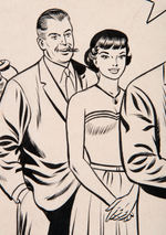 CURT SWAN "ACTION COMICS" #309 COMIC BOOK COVER ORIGINAL ART FEATURING SUPERMAN FAMILY & JFK.