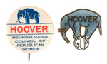 HOOVER ELEPHANT THEME PIN PAIR.