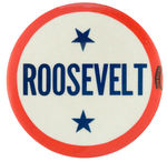 "ROOSEVELT" TWO STARS BUTTON UNLISTED IN HAKE.