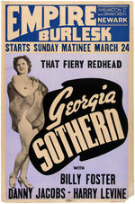 GEORGIA SOTHERN BURLESQUE POSTER.