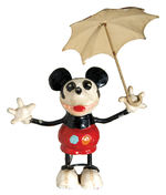 "MICKEY MOUSE" W/UMBRELLA GERMAN METAL FIGURE.