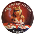 MISS PIGGY 1980 CAMPAIGN BUTTON