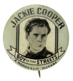 “BOY OF THE STREETS” DEPRESSION ERA MOVIE BUTTON FROM HAKE COLLECTION & CPB.