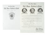 “EC FAN-ADDICT CLUB” LIMITED EDITION 50TH ANNIVERSARY CLUB KIT PAIR W/BOTH VARIETY BADGES.