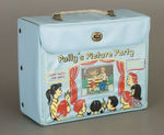 “POLLY’S PICTURE PARTY” RARE VINYL LUNCH BOX WITH FLICKER/FLASHER FEATURE.