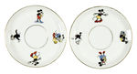 PAIR OF MICKEY AND MINNIE BAVARIAN CHINA SAUCERS.