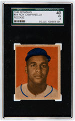 1949 BOWMAN ROOKIE CARDS OF ROY CAMPANELLA & GIL HODGES BOTH SGC GRADED.