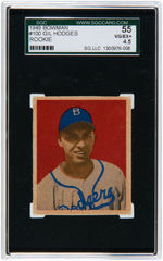 1949 BOWMAN ROOKIE CARDS OF ROY CAMPANELLA & GIL HODGES BOTH SGC GRADED.